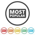 Vector Most Popular Sign, 6 Colors Included