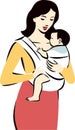 vector mother loving her child illustration