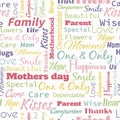 Vector Mother's Day seamless pattern. Royalty Free Stock Photo