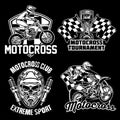 Motocross badge design set Royalty Free Stock Photo