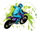 vector motocross rider ride the motocross bike Royalty Free Stock Photo