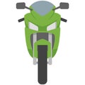Vector motorbike, motorcycle icon, motor bike front view