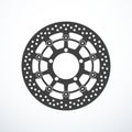 Vector motorcycle brake disc isolated Royalty Free Stock Photo