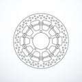Vector motorcycle brake disc isolated Royalty Free Stock Photo