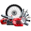 Vector Motorcycle Spares Concept Royalty Free Stock Photo