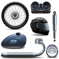 Vector Motorcycle Spares Icons Royalty Free Stock Photo