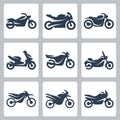 Vector motorcycles icons set Royalty Free Stock Photo