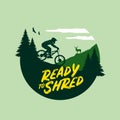 Vector mountain biking illustration