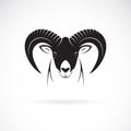 Vector of mountain goat head design on white background. Wild Animals. Goats logo or icon. Easy editable layered vector Royalty Free Stock Photo