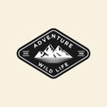 Vector mountain and outdoor adventures logo designs, vintage style Royalty Free Stock Photo