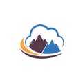 Vector mountain and outdoor adventures logo, Mountain Logo Template.