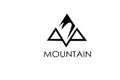 Black vector of mountains on a white background as logo