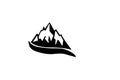 Black mountain vector, simple logo
