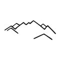 Vector mountains minimalist linear sketch concept illustration