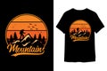 Vector mountains tshirt design vintage style