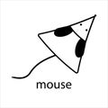 Vector mouse logo. Black Rat line icon isolated.