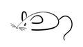 Vector mouse logo. Black and white Rat line icon isolated. Royalty Free Stock Photo