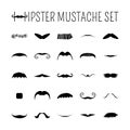 Vector moustache icons set for retro design