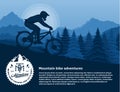 Vector moutain biking illustration Royalty Free Stock Photo