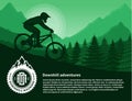 Vector moutain biking illustration Royalty Free Stock Photo