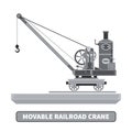 Vector movable crane in flat style Royalty Free Stock Photo