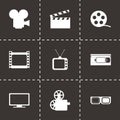 Vector movie icon set Royalty Free Stock Photo