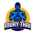 Muay thai fighter salute posing