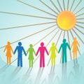 Vector multi-color community pictograms with sun