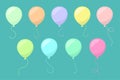 Vector Multicolored Colorful Balloons Set