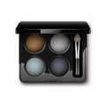 Vector MultiColored Eye Shadows with Makeup Brush Royalty Free Stock Photo