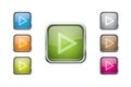 Vector multicolored glossy rounded square buttons