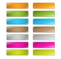 Vector multicolored glossy rounded square buttons