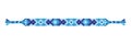 Vector multicolored handmade hippie friendship bracelet of blue threads
