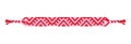 Vector multicolored handmade hippie friendship bracelet of pink and red threads