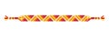 Vector multicolored handmade hippie friendship bracelet of red, orange and yellow threads