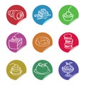 Vector multicolored icons with sweets