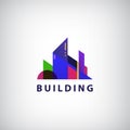 Vector multicolored real estate logo designs for business visual identity, building, cityscape icon, houses Royalty Free Stock Photo