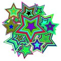 Vector multicolored stars