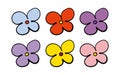 Vector multicolored wild flowers in doodle style. Design for postcards, web banners, birthdays, greeting and invitation