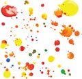 Vector Multicoloured Paint Splats and Blobs Royalty Free Stock Photo