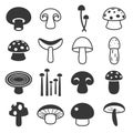 Vector mushroom icons set