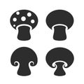 Vector mushrooms icons set