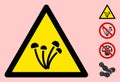 Vector Mushrooms Warning Triangle Sign Icon