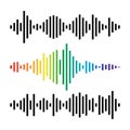 Vector music background of audio sound waves pulse Royalty Free Stock Photo