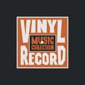 Music banner with square label for vinyl record
