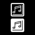 Vector music Icon. Isolated on black background.