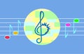 Vector music illustration for children