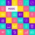 Vector Music Line Icons