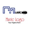 Vector music logo template design , Editable file, easy to use and simple. Royalty Free Stock Photo