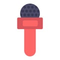 Vector music microphone illustration. Sound radio studio and audio karaoke communication. Musical speech voice icon and broadcast Royalty Free Stock Photo